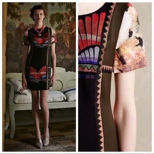 Ranna Gill Women's Fanned Vignette Shift Dress